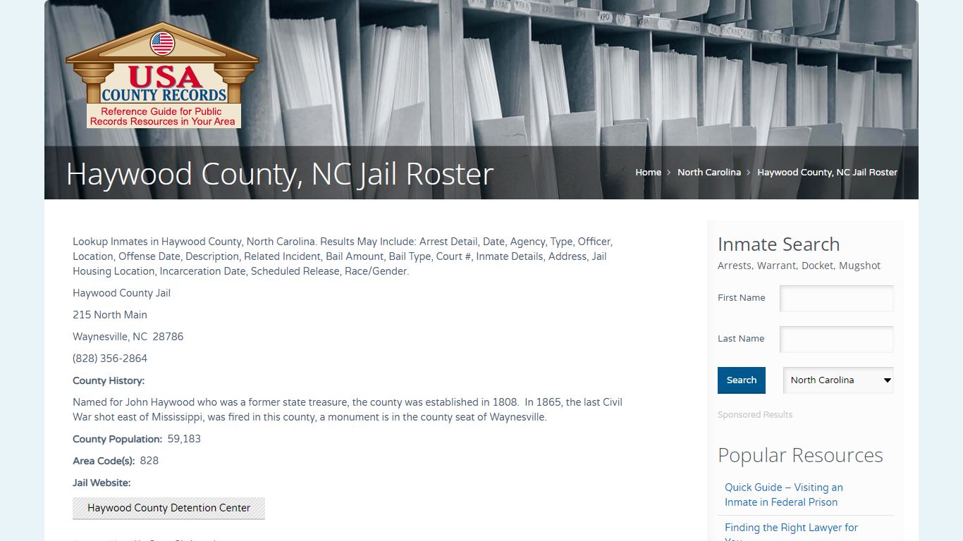 Haywood County, NC Jail Roster | Name Search