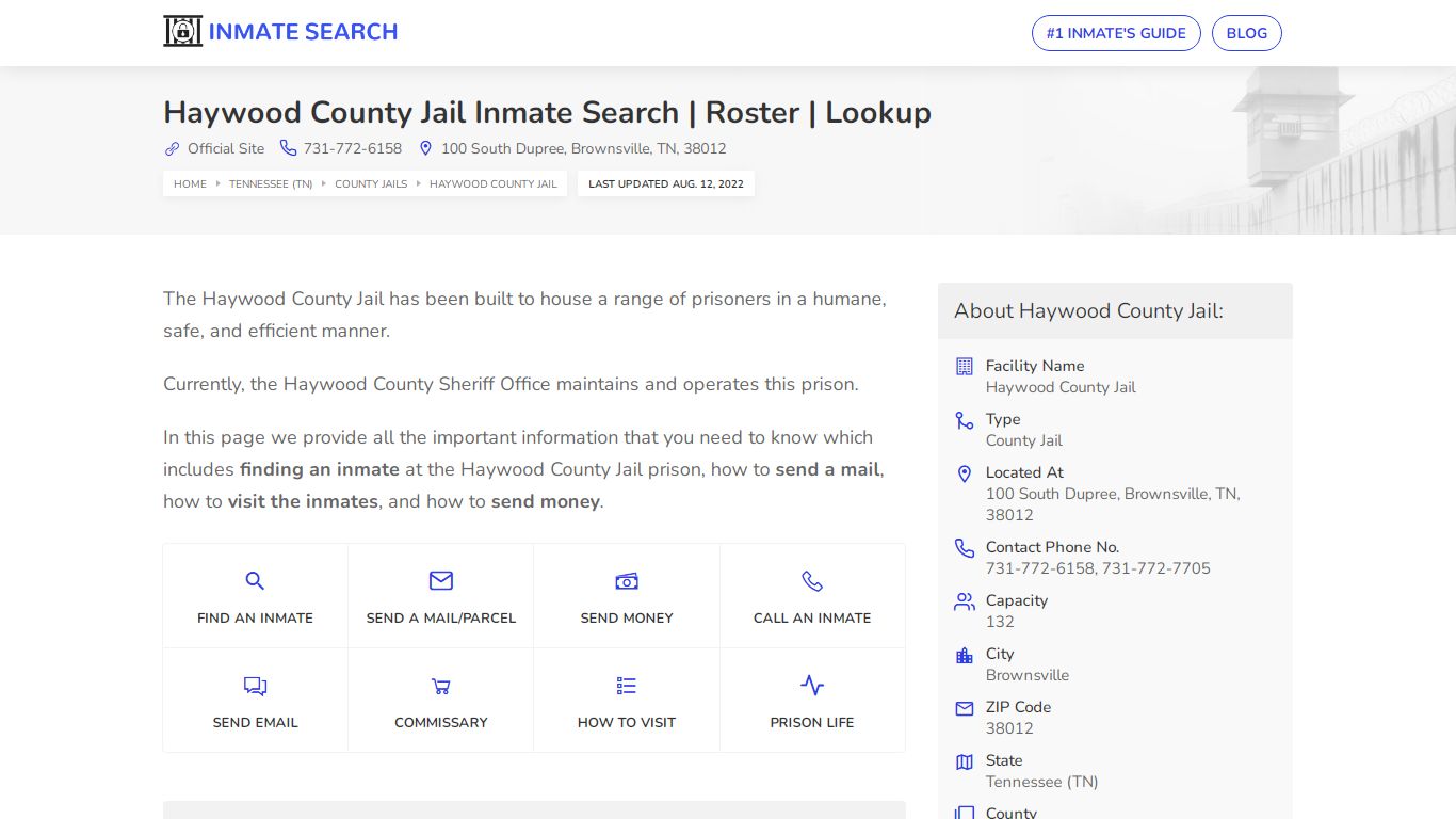 Haywood County Jail Inmate Search | Roster | Lookup